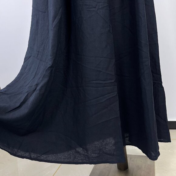 NWOT Farm Rio Linen Blend Black Sleeveless Maxi Dress Size L - Picture 5 of 12